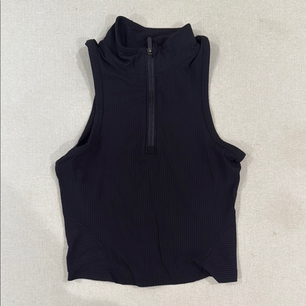 Lululemon Athletica Black Fitted Crop Tank Top